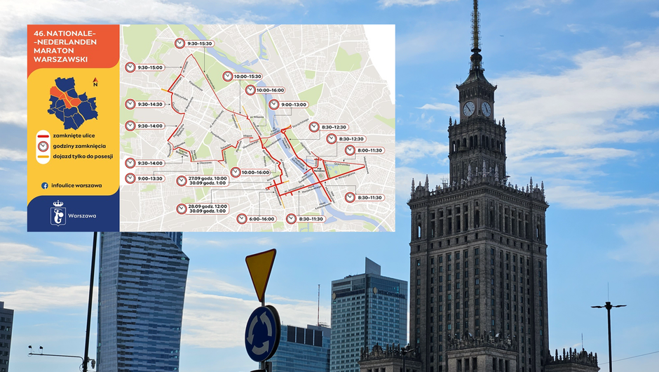 Utrudnienia w ruchu Warszawa 28 i 29 września 2024 r.
