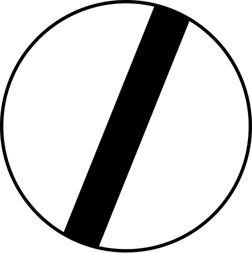 Znak drogowy B-42 "koniec zakazów" wcale nie kasuje wszystkich wcześniejszych zakazów