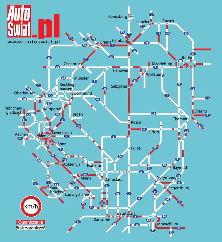 Autostrady bez limitu prędkości