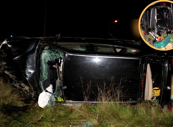 Kierowca BMW przeskoczył rondo. Problemy zaczęły się, gdy podeszli policjanci