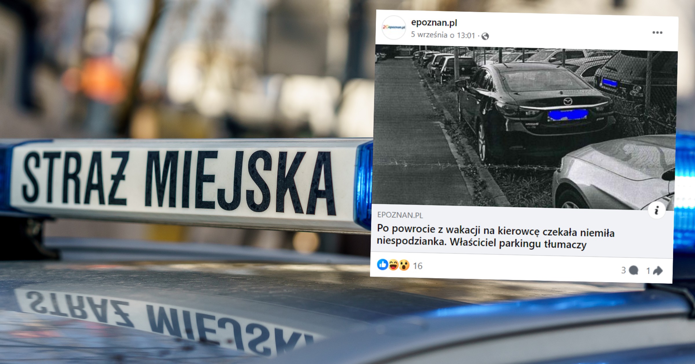 Zostawił samochód na parkingu i poleciał na wakacje (fot. screen: Facebook/epoznan)