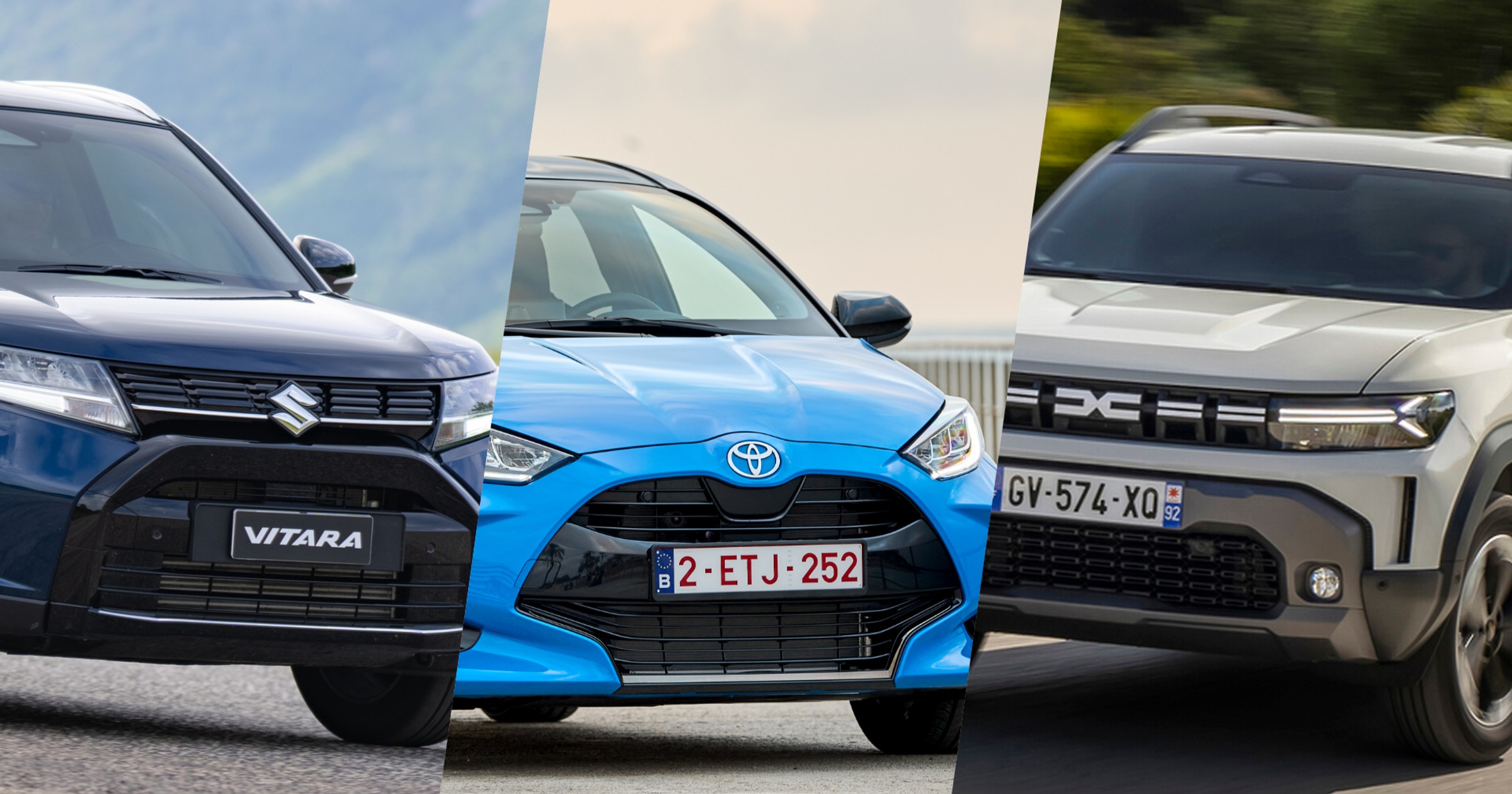Suzuki Vitara, Toyota Yaris i Dacia Duster (od lewej)
