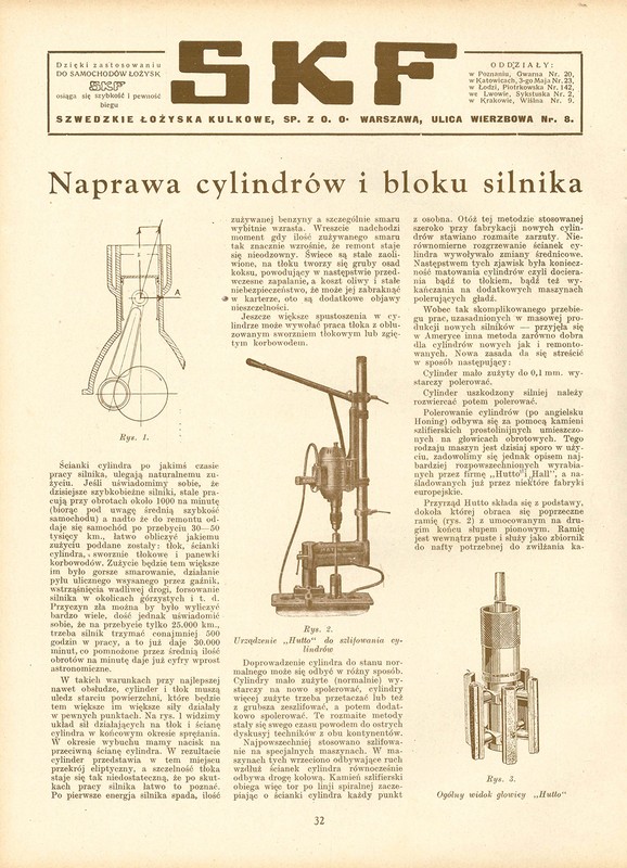 Naprawa silników w latach 30.