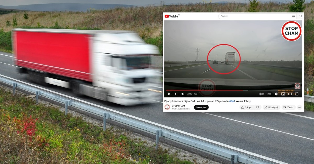 Kierowca ciężarówki jechał szlaczkiem po autostradzie A4