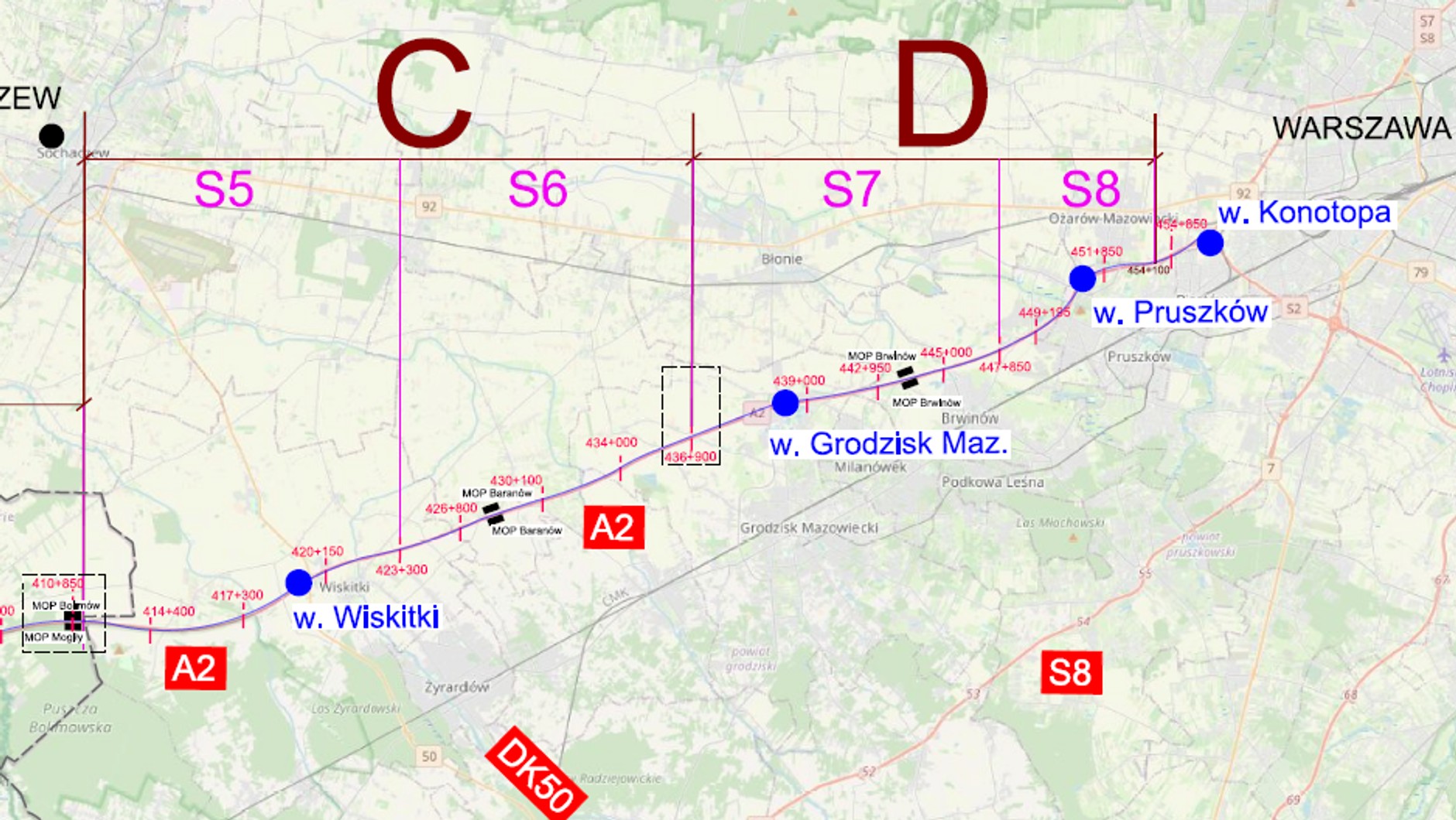Poszerzenie autostrady A2 (odcinki C i D)