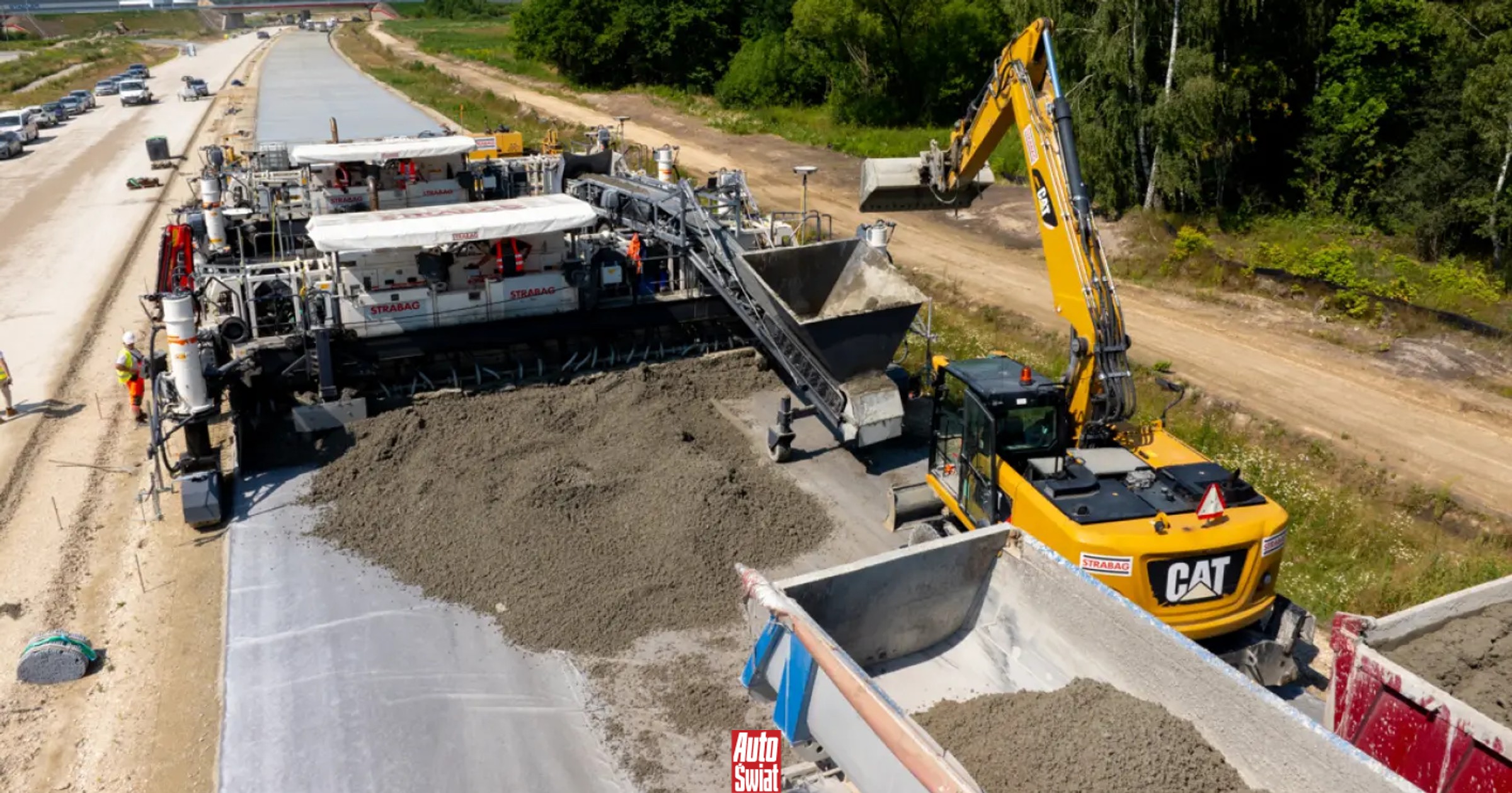 Nowa technologia na autostradzie A2. Polska testuje niskoemisyjne drogi betonowe