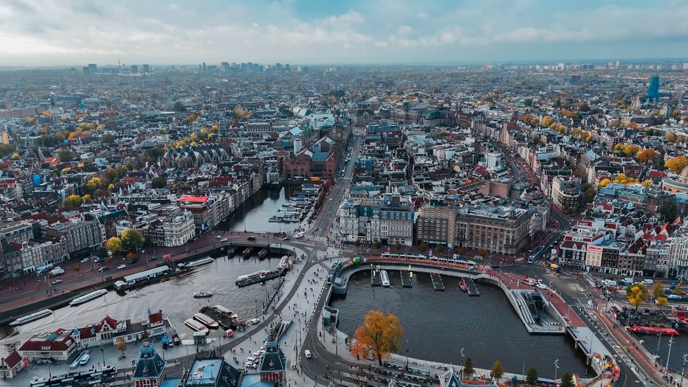 Amsterdam z lotu ptaka