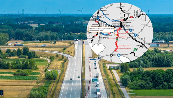 Droga S8 Jordanów Śląski - Łagiewniki Zachód, mapa