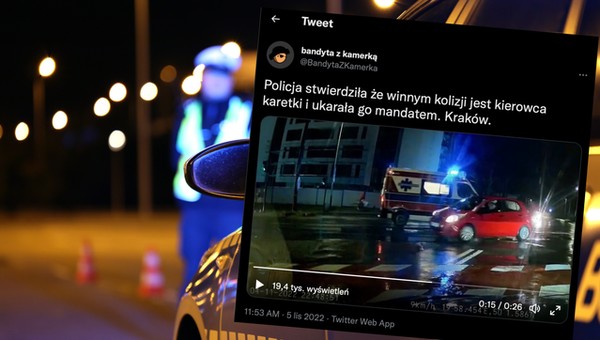 Kierowca ambulansu dostał wysoki mandat. Uderzył w auto osobowe [WIDEO]