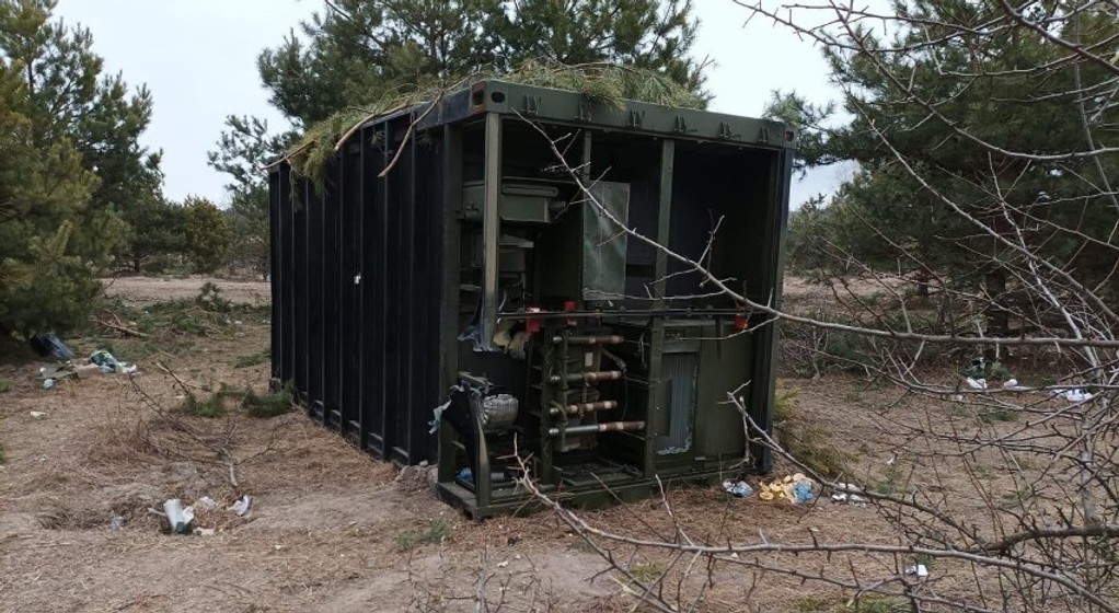 Rosyjski kontener przechwycony przez Ukraińców pod Kijowem