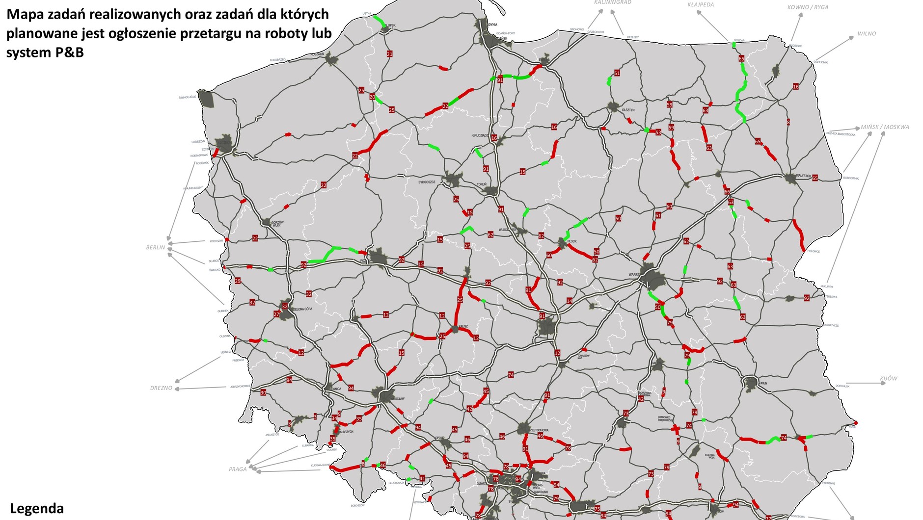 Mapa inwestycji drogowych