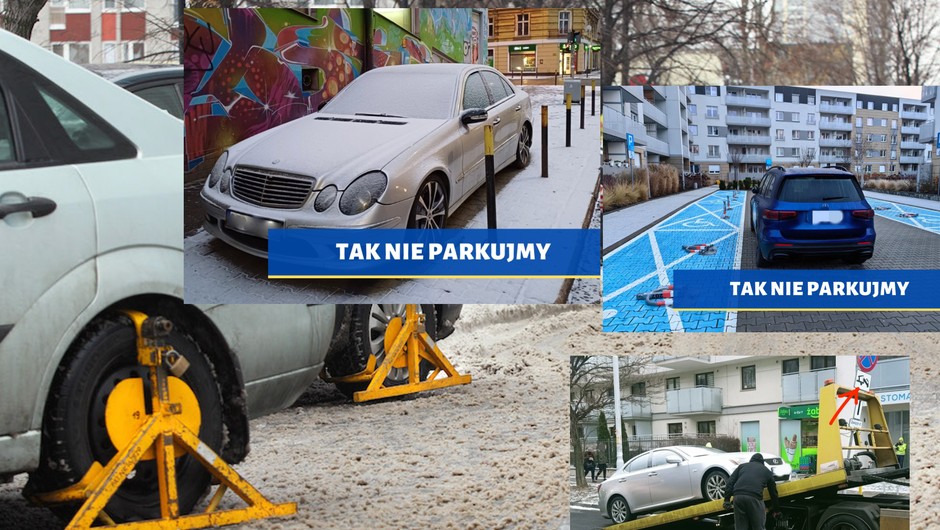 Przykłady nieprawidłowego parkowania