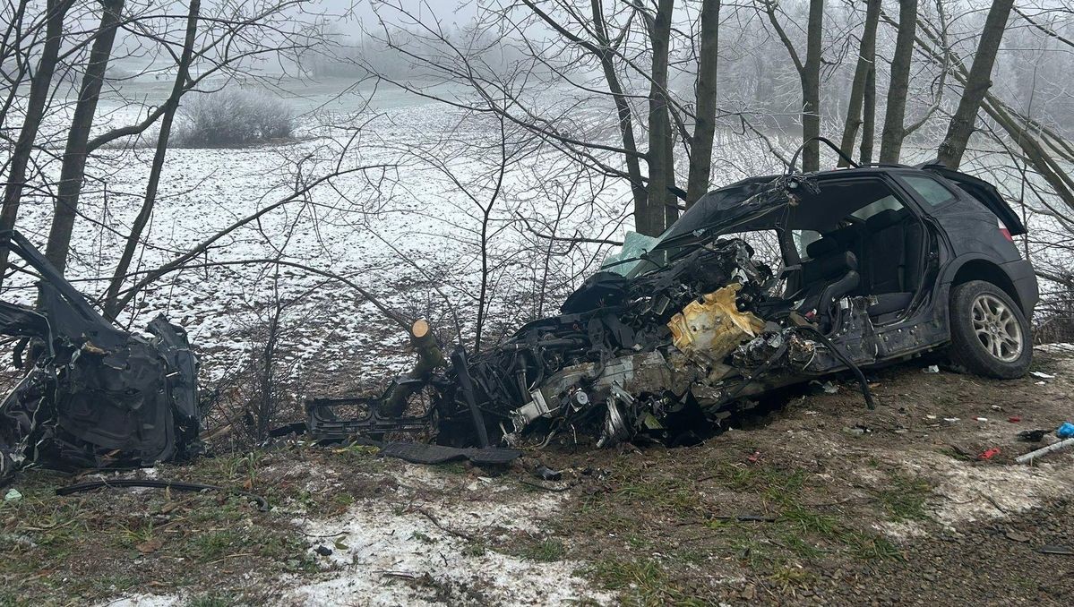 Przerażający wypadek w Rożkach Kolonii. Kierowca BMW uderzył w drzewo