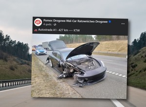 Porsche zderzyło się z ciężarówką na A1. Kierowca prawdopodobnie zasnął