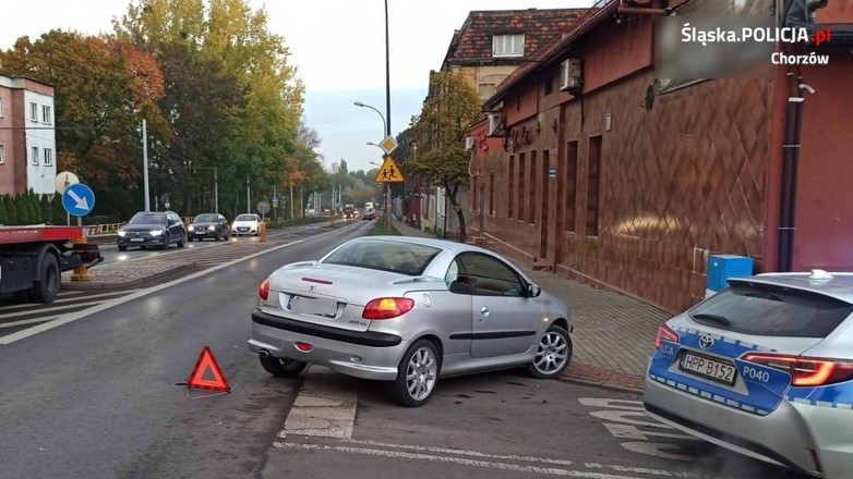 policyjny pościg, wypadek z radiowozem