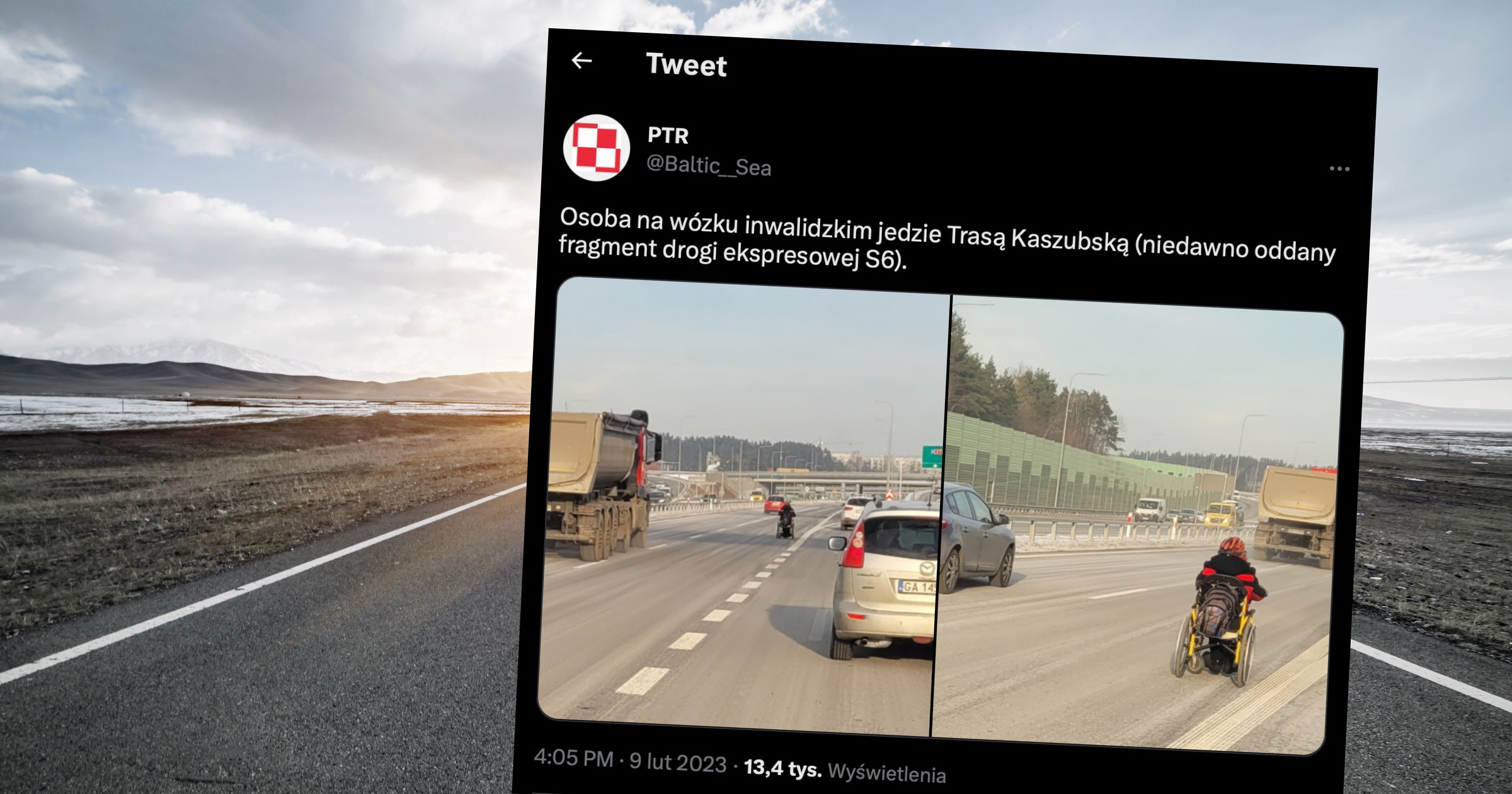 Mężczyzna, który jechał na wózku inwalidzkim Trasą Kaszubską, sam wyjaśnił, dlaczego to zrobił