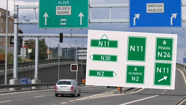 Przy czeskich autostradach stopniowo pojawią się nowe znaki z literą N