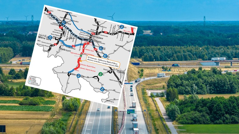 Droga S8 na południu - mapa