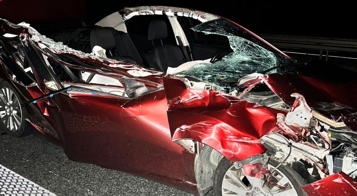 Uderzył w tira na autostradzie A2. Miał aż 2,5 promila. Zdjęcia przerażają