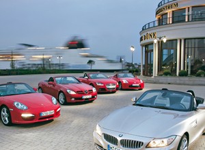 Kwintet na 1451 koni mechanicznych - BMW Z4 kontra Audi TTS, Mercedes SLK, Nissan 350Z i Porsche Boxster