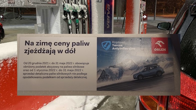 "Zimą ceny paliw w dół" informacja na stacjach paliw