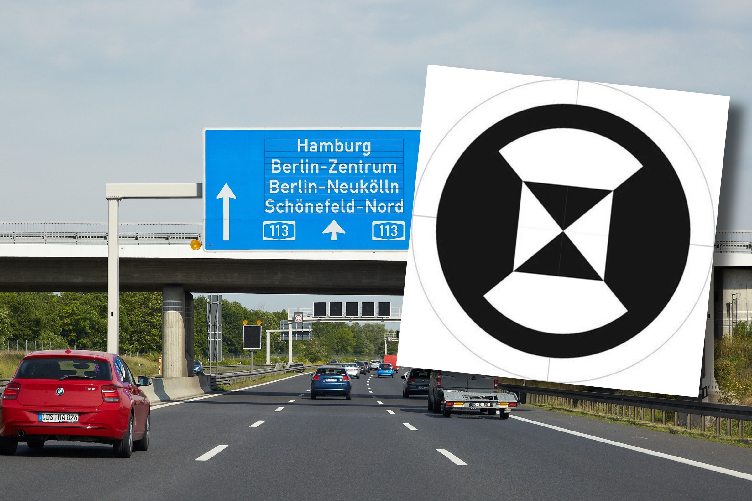 Nowy znak drogowy na niemieckich autostradach. Co oznacza czarno-biała klepsydra?