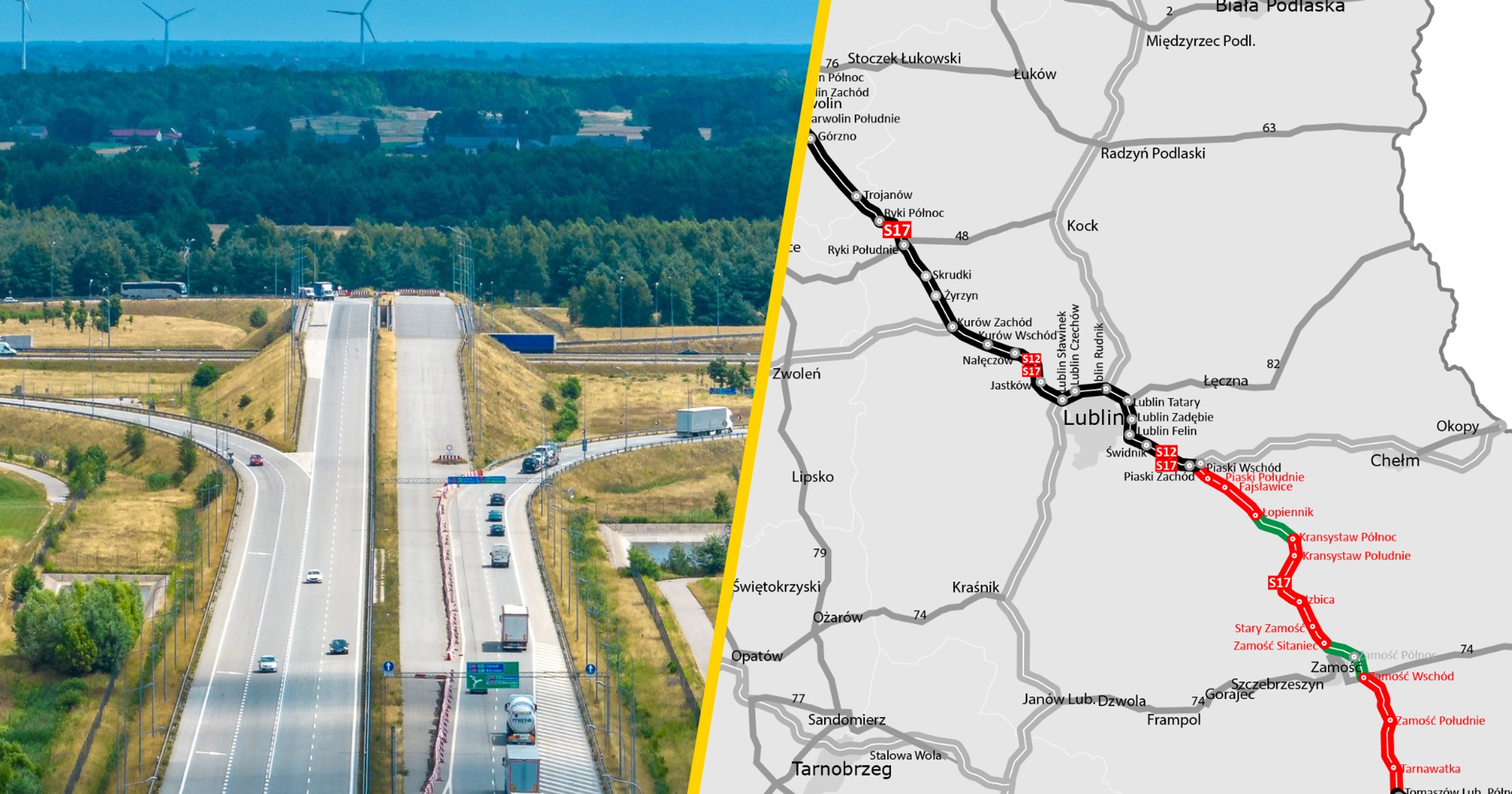Droga S17 na mapie. Stan realizacji październik 2026 r.