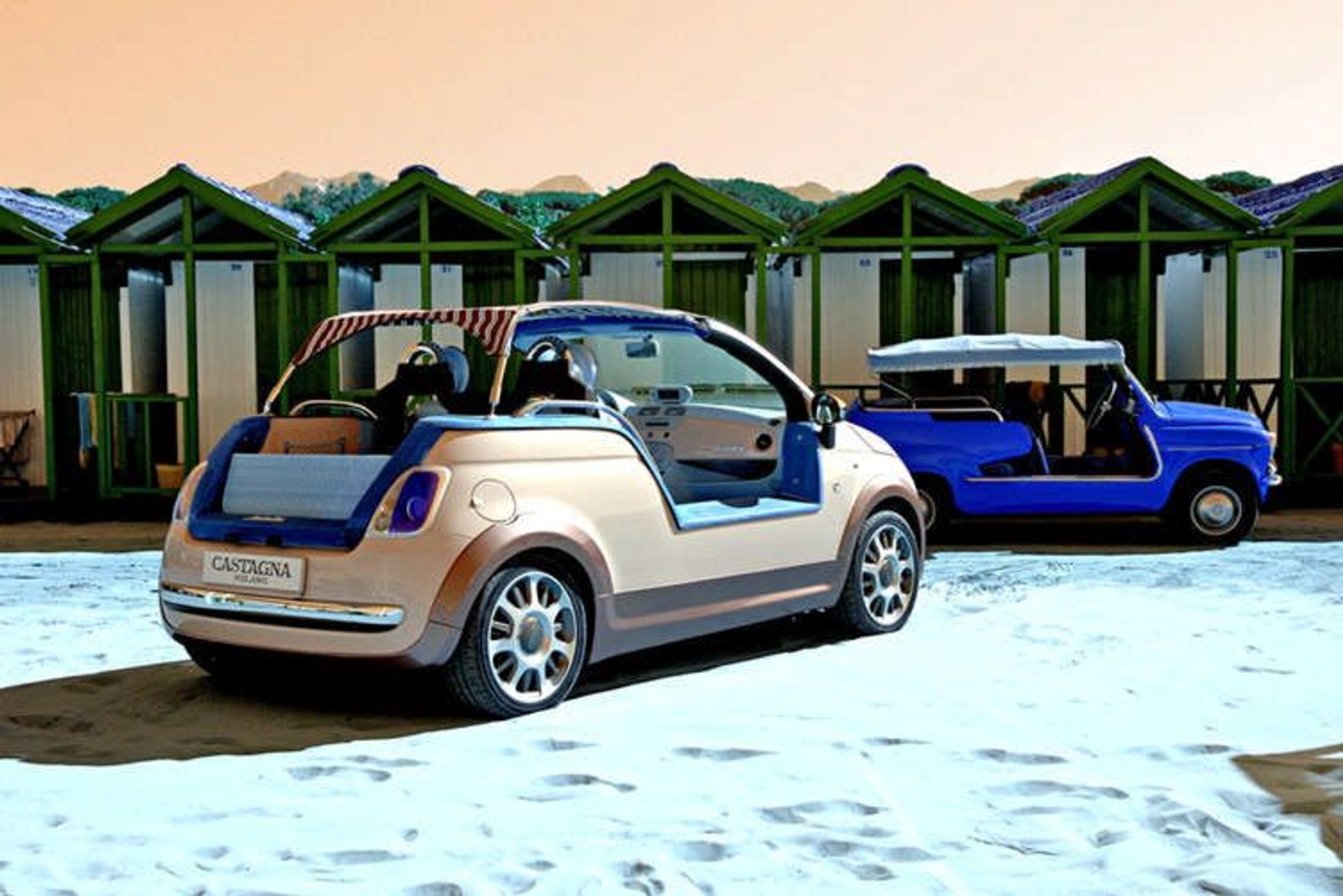 Fiat 500 Tender: elektryczny pojazd plażowy firmy Carrozzeria Castagna