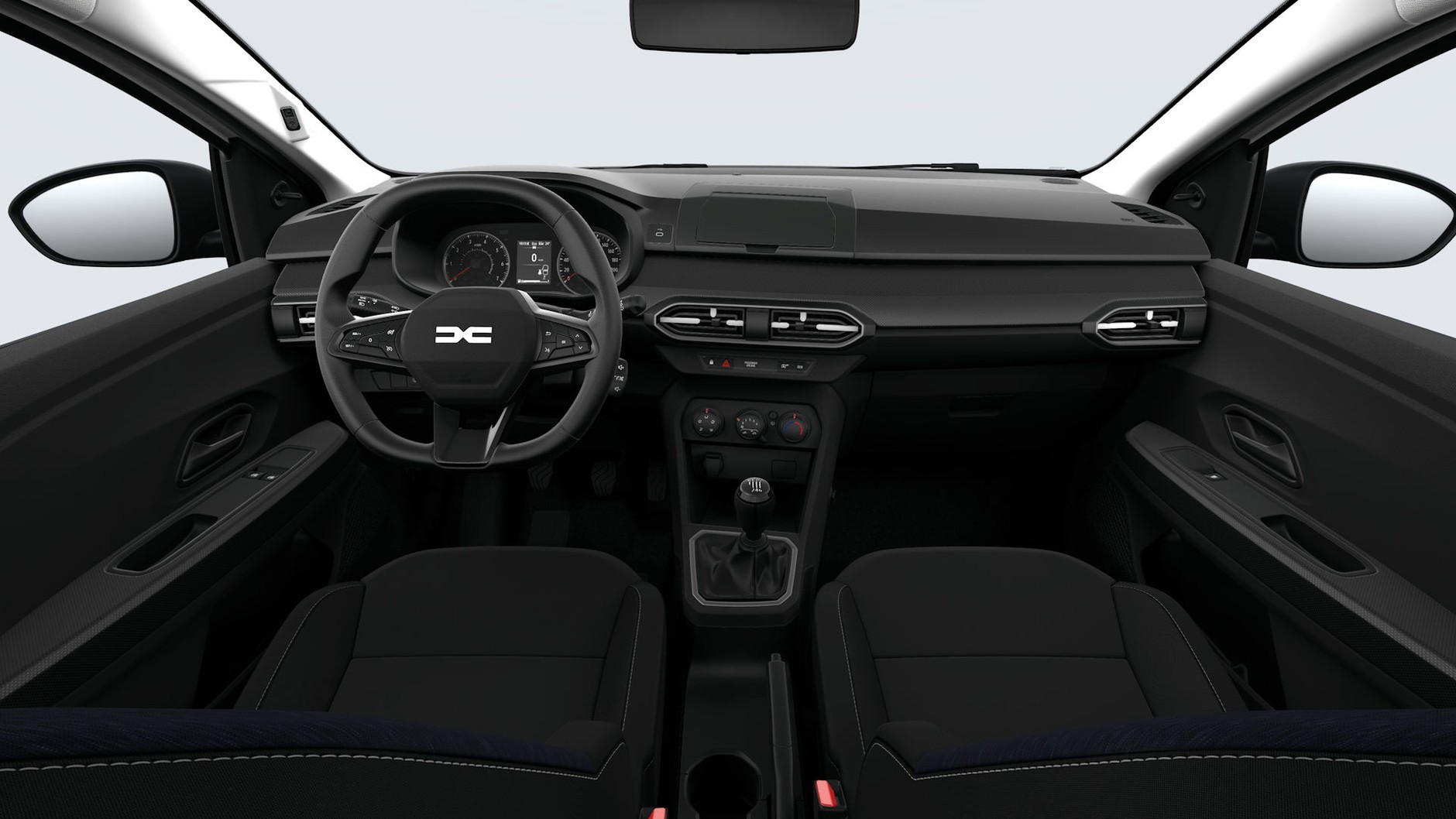 Zdjęcie wnętrza podstawowej wersji Dacii Sandero