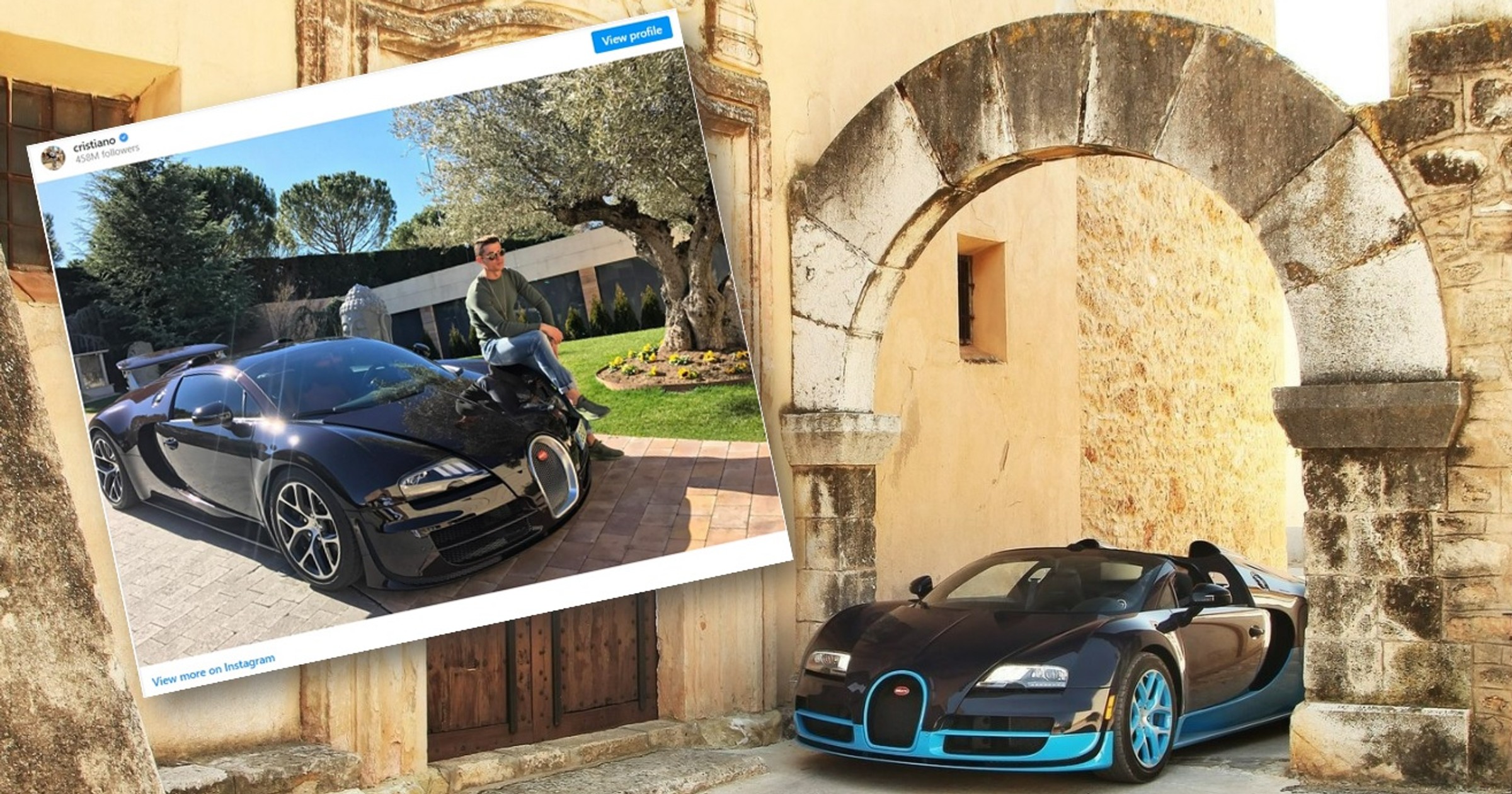 Cristiano Ronaldo i jego Bugatti Veyron Grand Sport Vitesse
