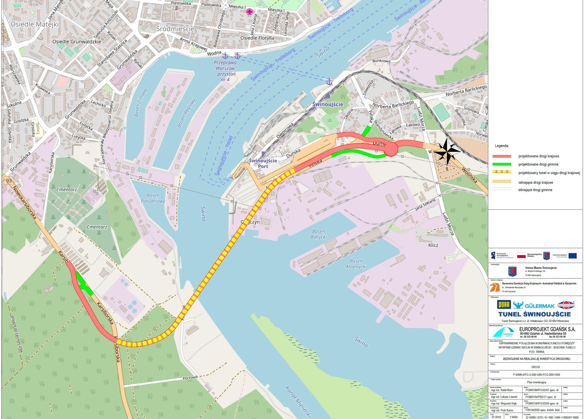 Plan orientacyjny tunelu w Świnoujściu