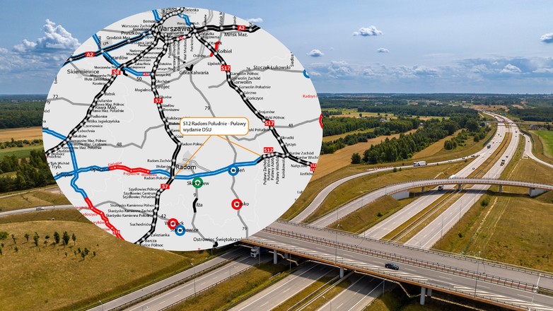 S12 na wschód od Radomia