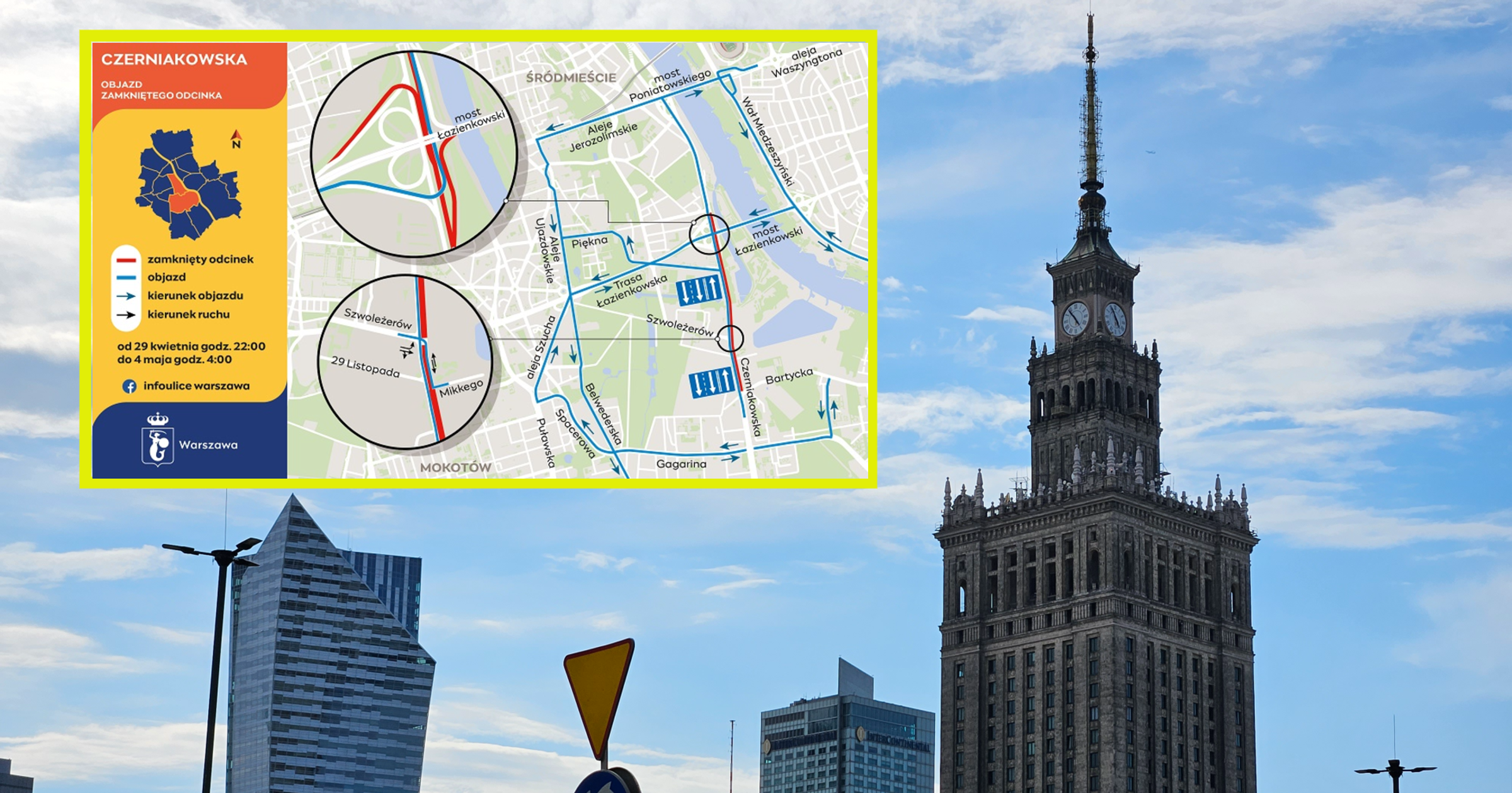 Zmiana nawierzchni na ul. Czerniakowskiej w Warszawie