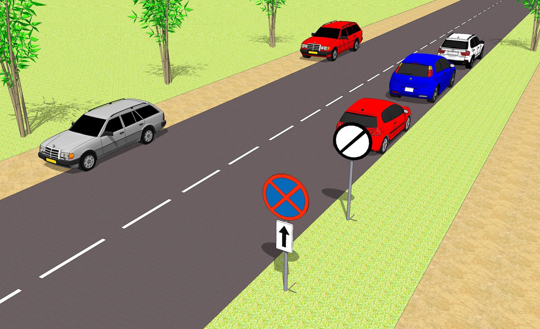 W takiej sytuacji samochody zaparkowane za znakiem "koniec zakazów" zaparkowane są nieprawidłowo