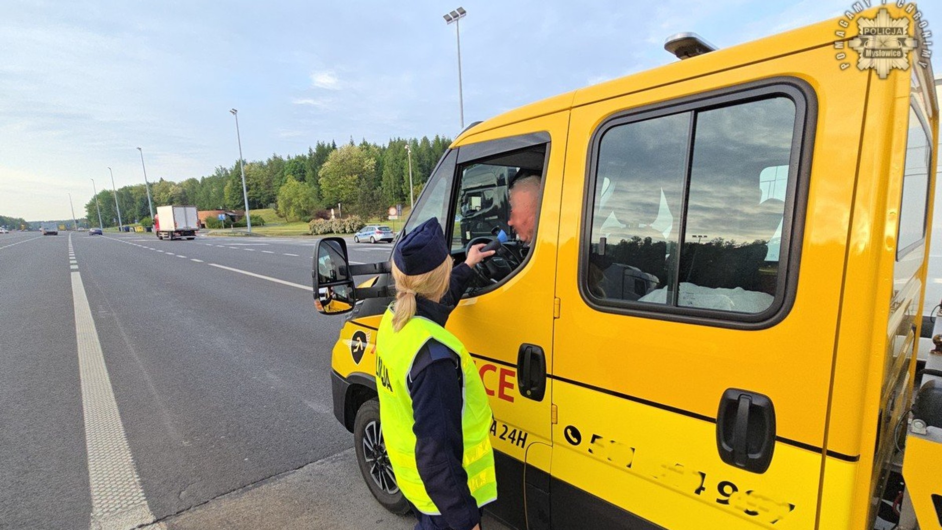 Kontrola trzeźwości na autostradzie A4