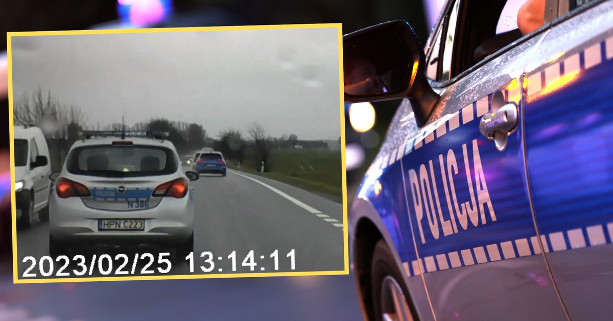 Policjantka z Pucka omal nie doprowadziła do bardzo groźnego wypadku (screen: Piotr Okuń/Facebook)