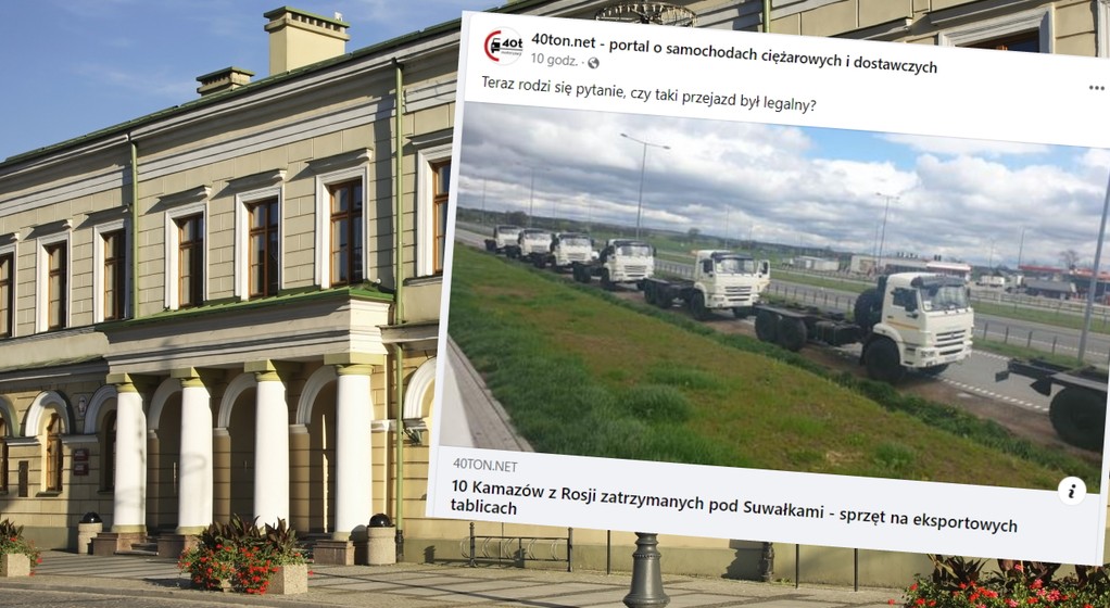 Pod Suwałkami zatrzymano 10 rosyjskich Kamazów (Fot. 40ton.net — portal o samochodach ciężarowych i dostawczych﻿/Facebook)
