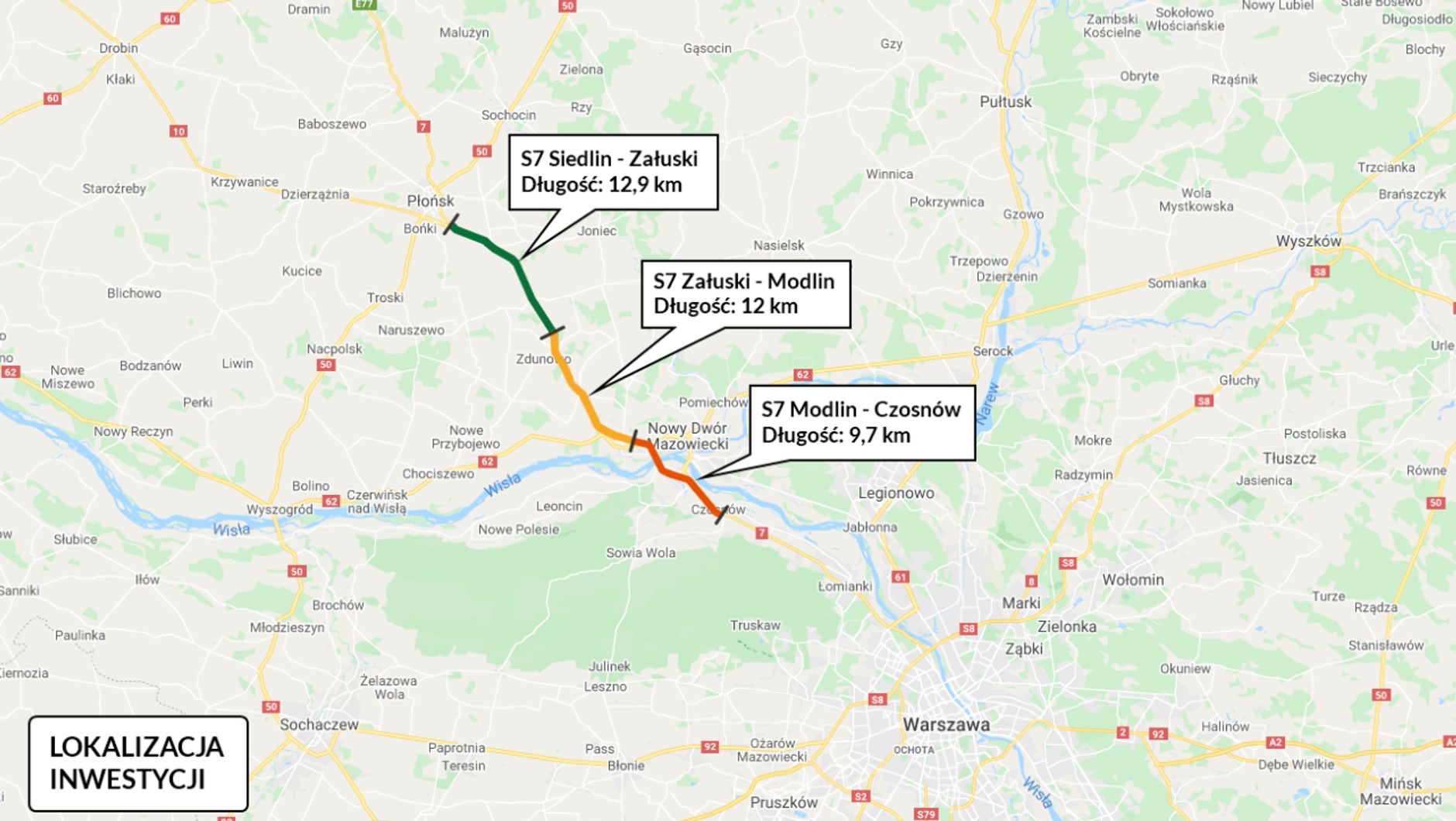 S7 na odcinku Płońsk - Czosnów