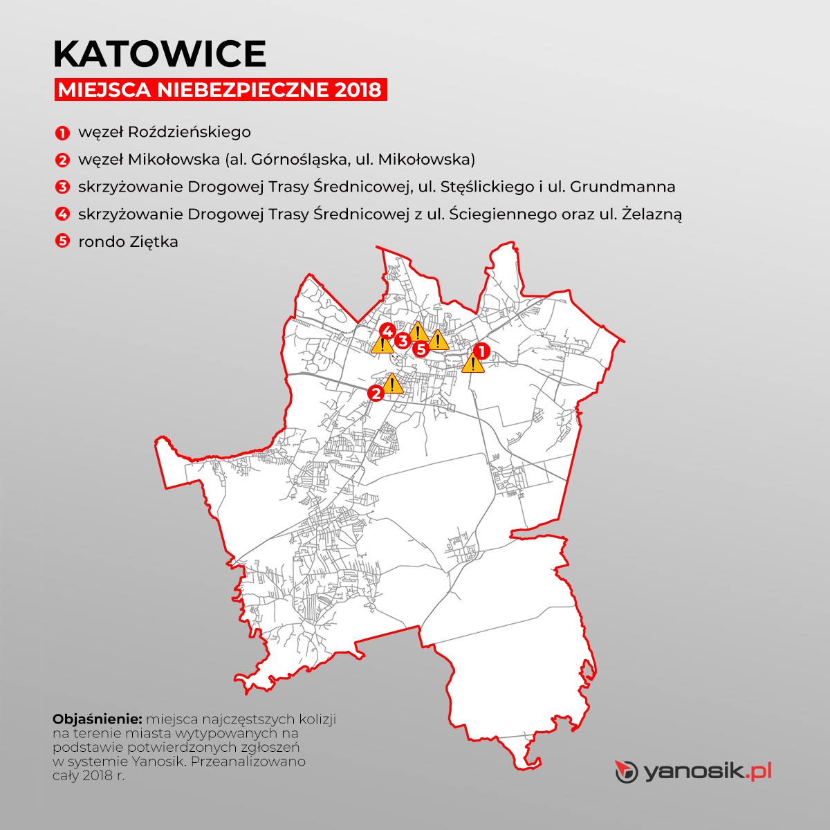 Najbardziej niebezpieczne miejsca w Katowicach