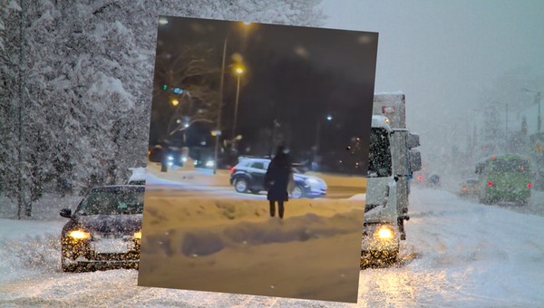 Próbował hamować przed przejściem i zrobił piruet. O krok od tragedii