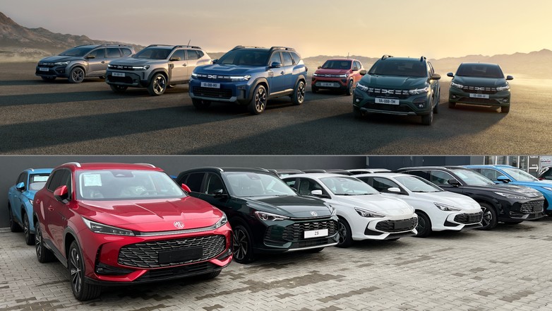 Modele Dacii (u góry) i modele MG (u dołu). To bestsellery w Polsce