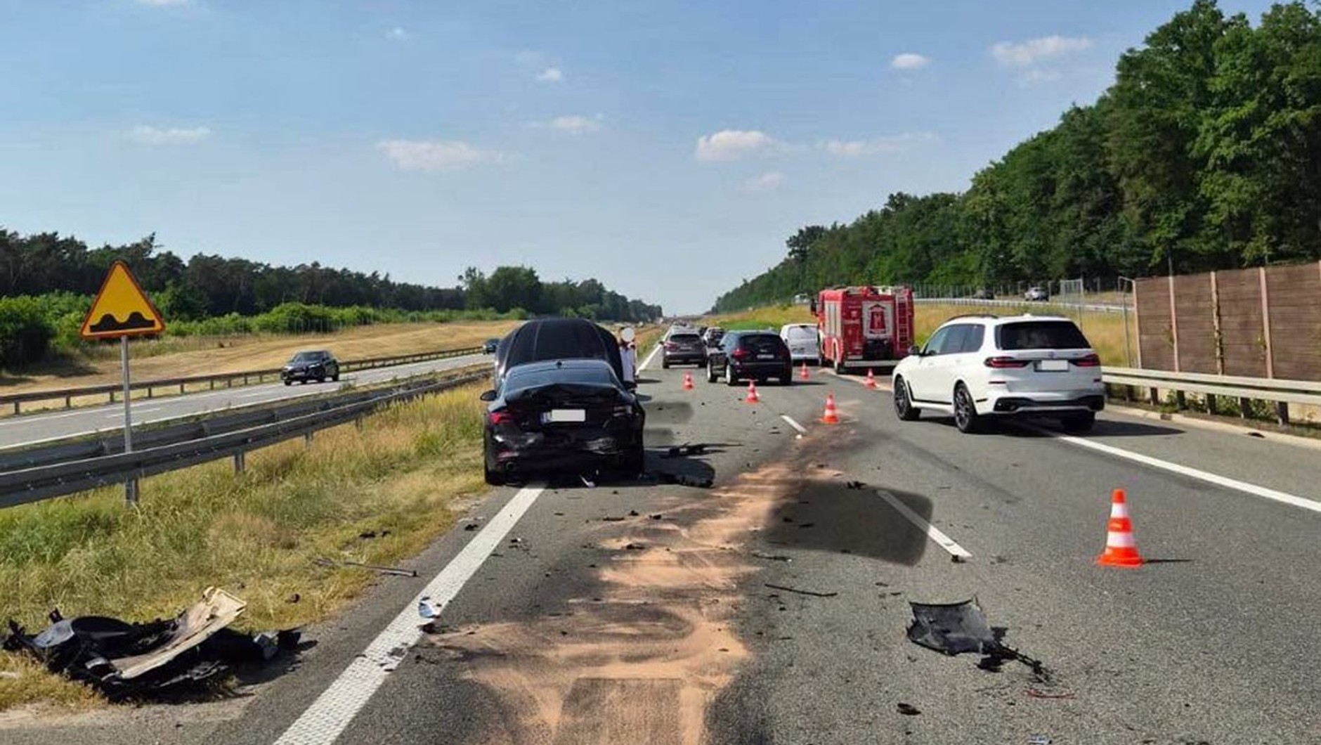 Wypadek na uszkodzonym fragmencie S17