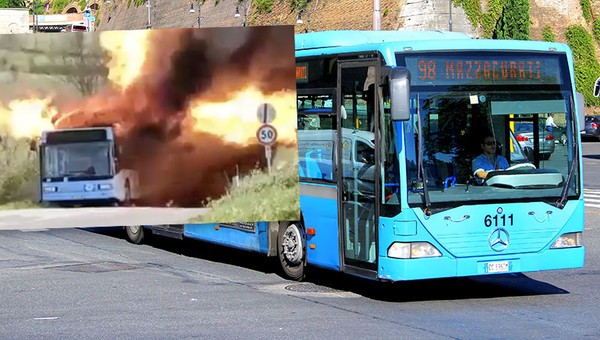 Tak pali się autobus na CNG. Pojazd zamienił się w istny miotacz ognia [Nagranie]