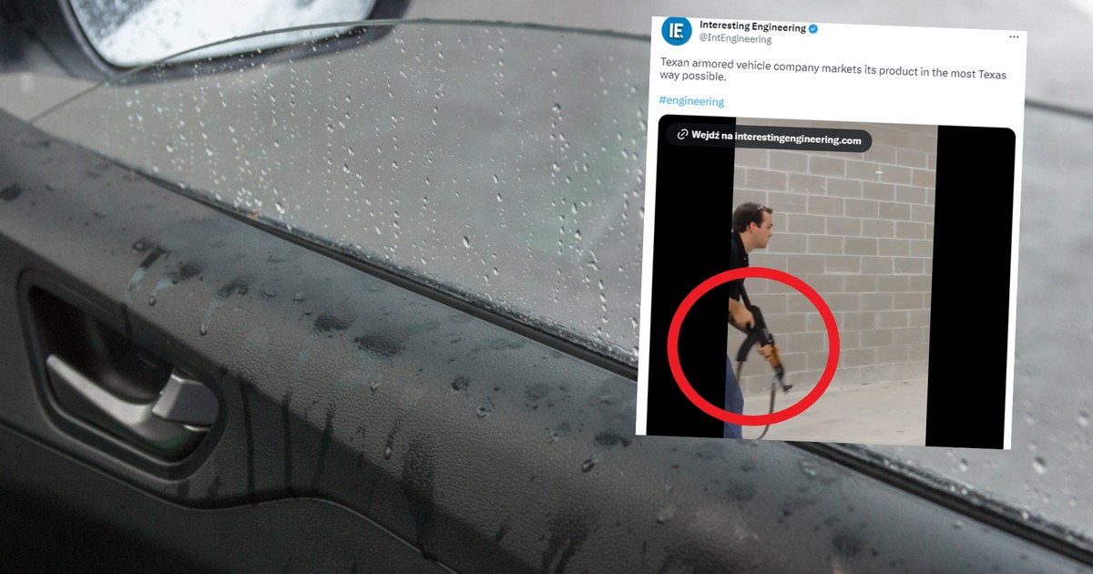 Usiadł za szybą auta i kazał do siebie strzelać (fot. screen: Twitter/IntEngineering)