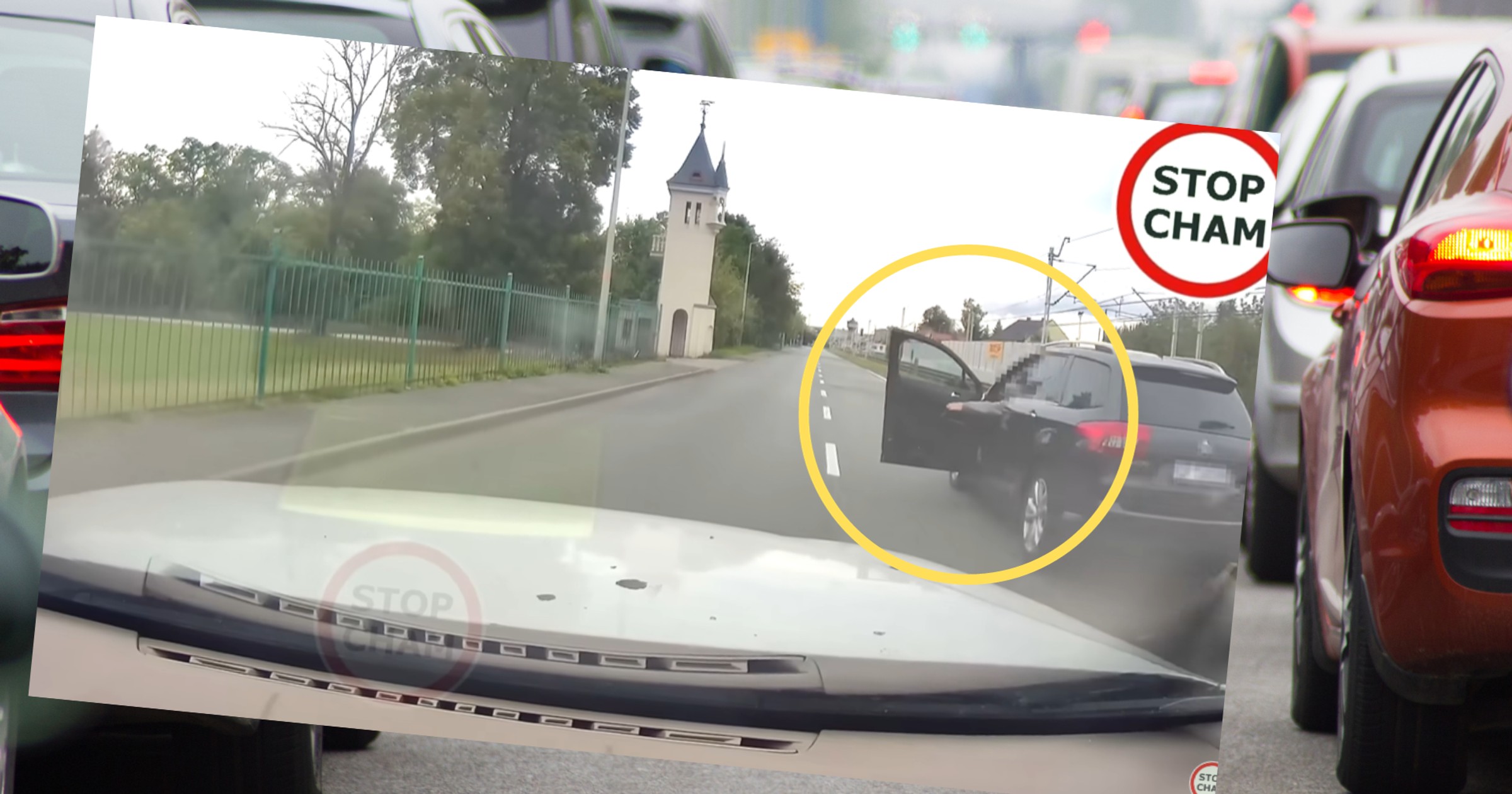 Kierowca gonił osoby, które nie chciały kupić od niego samochodu (youtube.com/@STOPCHAM)