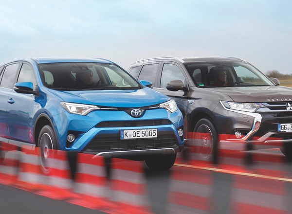 Hybrydowi pogromcy diesli - Mitsubishi Outlander PHEV i Toyota RAV4 Hybrid