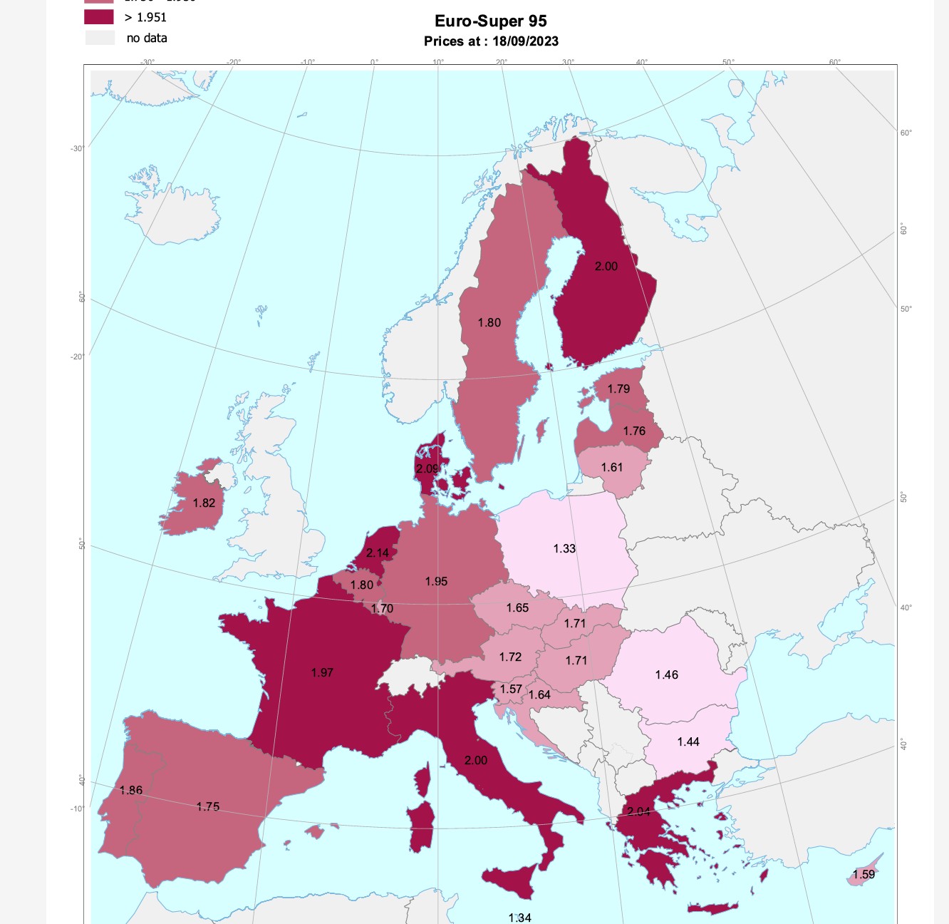 Ceny paliw w krajach EE według cotygodniowego biuletynu Komisji Europejskiej