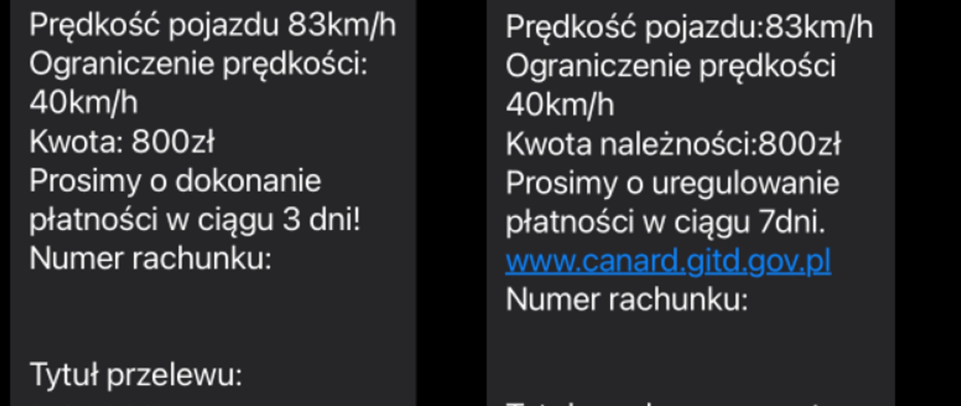 Fałszywe wiadomości z mandatami
