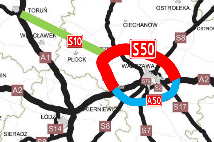 Droga A50 - rysunek poglądowy