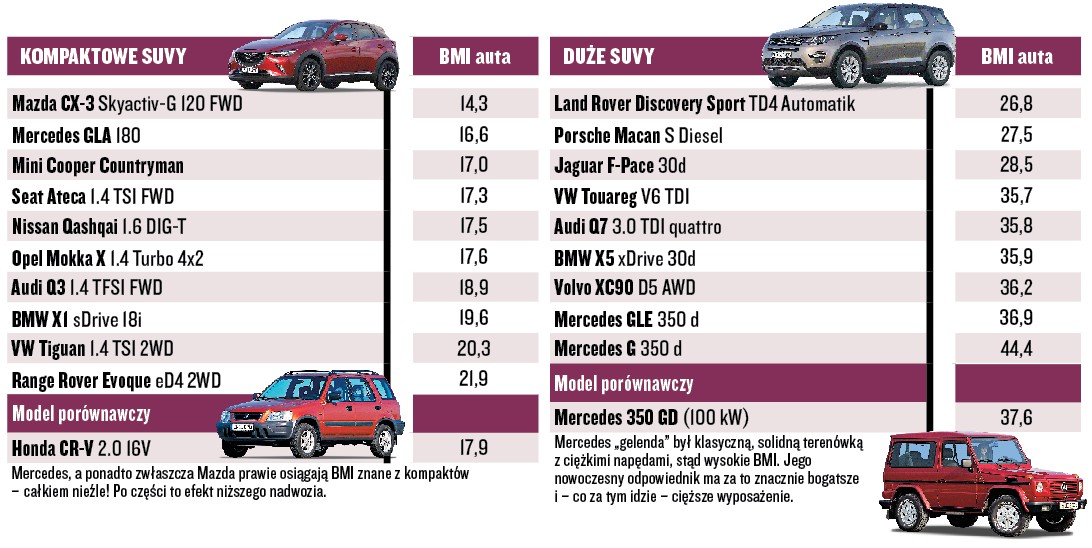 Body Mass Index dla samochodów